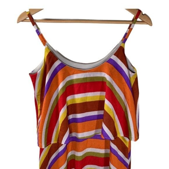 Judith March Dress Womens Small Sundress Mini Orange Red Sleeveless Casual Work - Picture 5 of 12